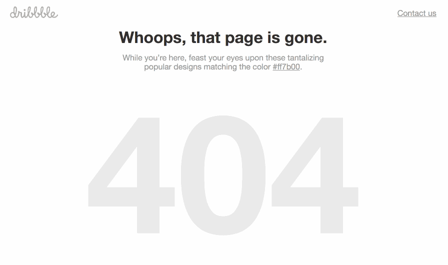 Dribbble 404 页面